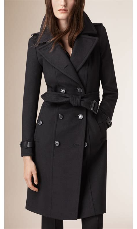 burberry trench coat leather detail|burberry oversized wool trench coat.